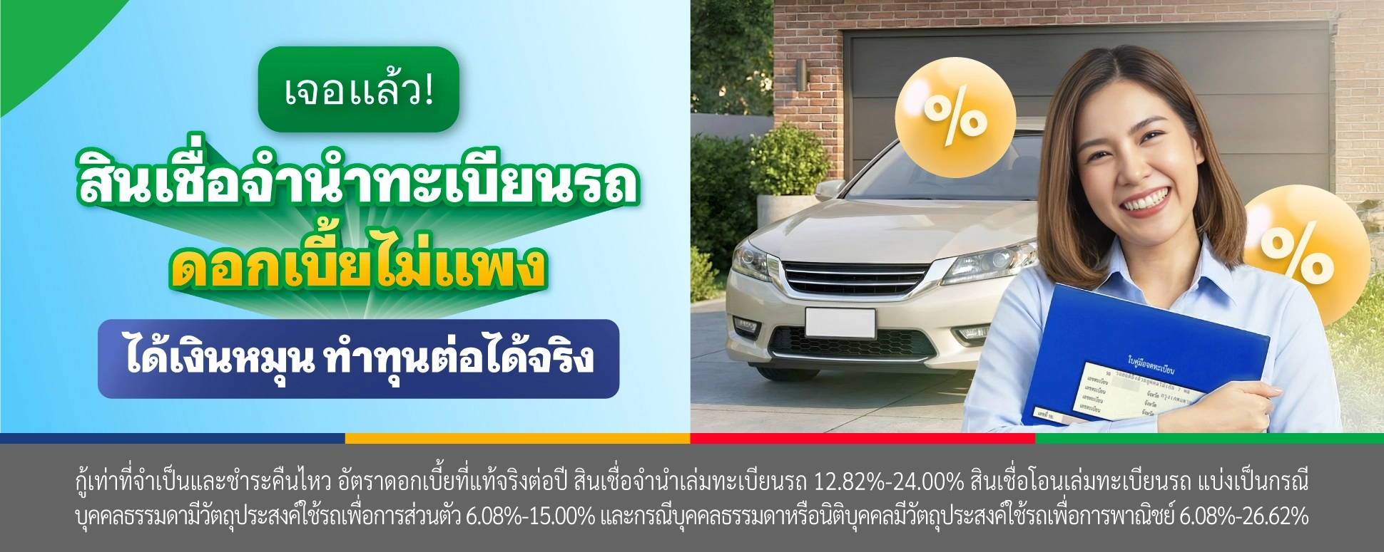 ชี้เป้า! สินเชื่อจำนำทะเบียนรถ ดอกเบี้ยไม่แพง แถมได้วงเงินสูง