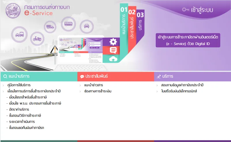 เว็บไซต์กรมการขนส่งทางบก